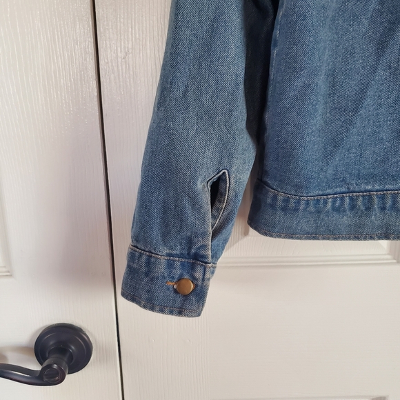 Honey Punch Embroidered Blue Denim Jacket Buttu-up Size XS - Picture 7 of 14